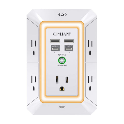 5-Outlet Wall Charger with USB Ports