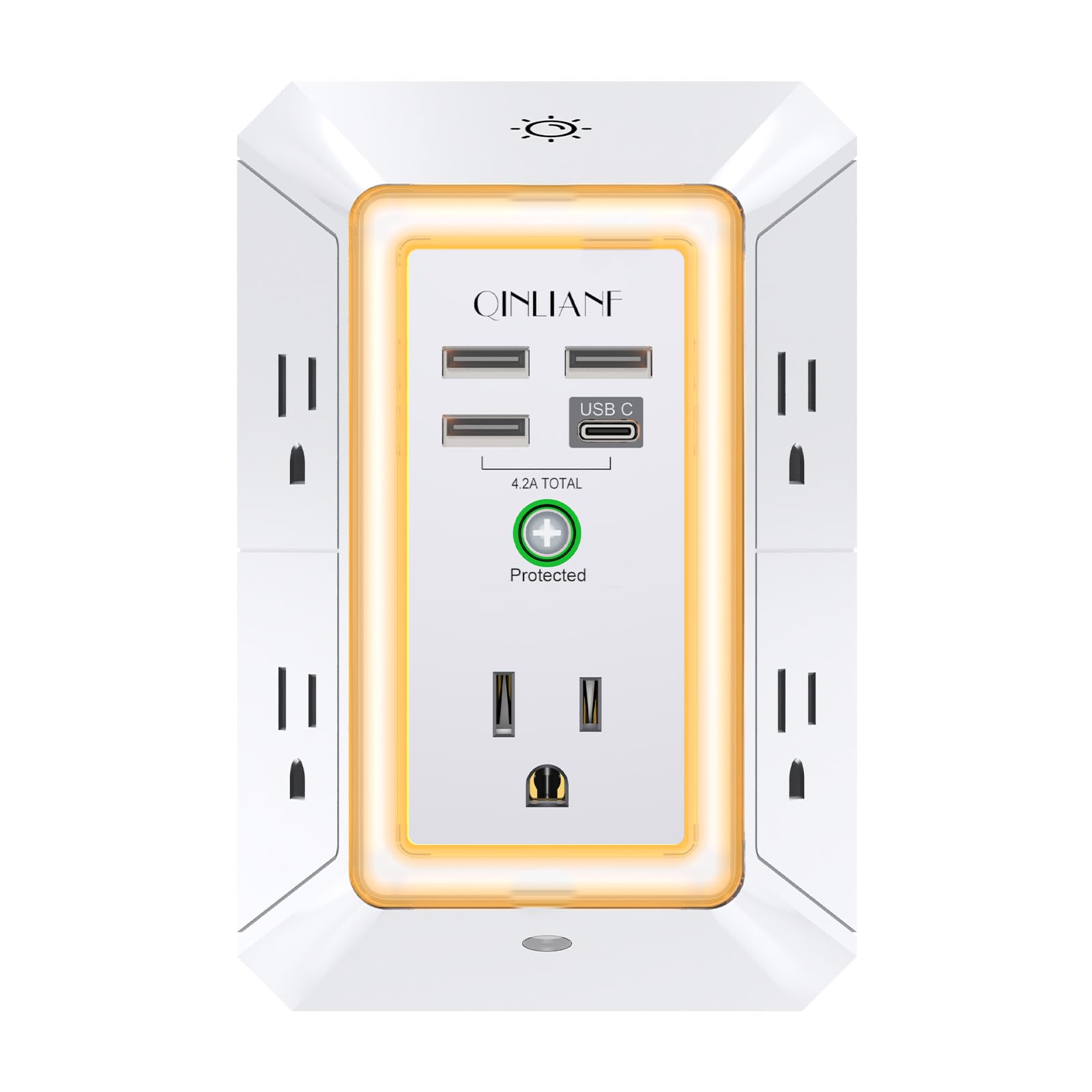 5-Outlet Wall Charger with USB Ports