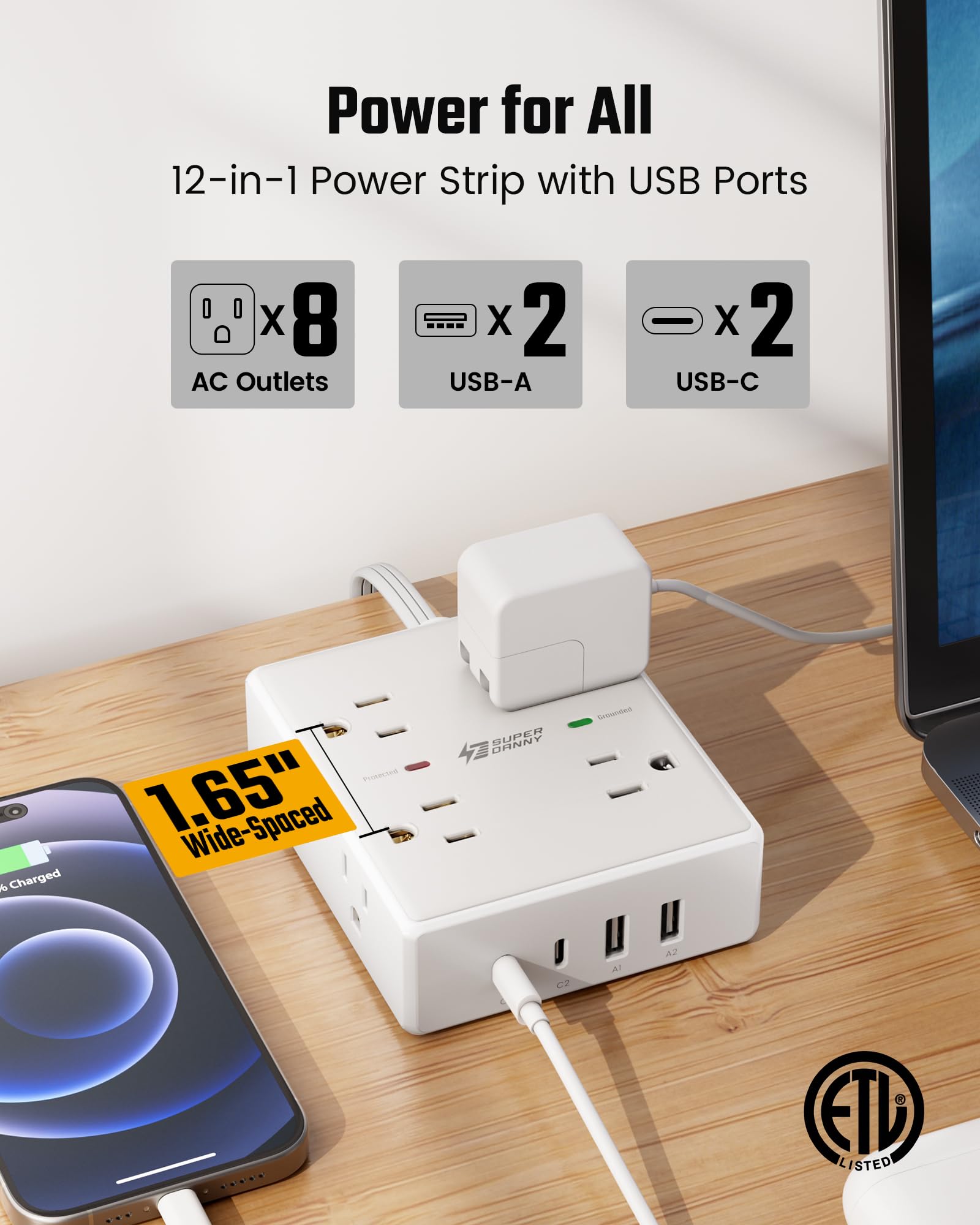 10ft Extension Cord with Surge Protection