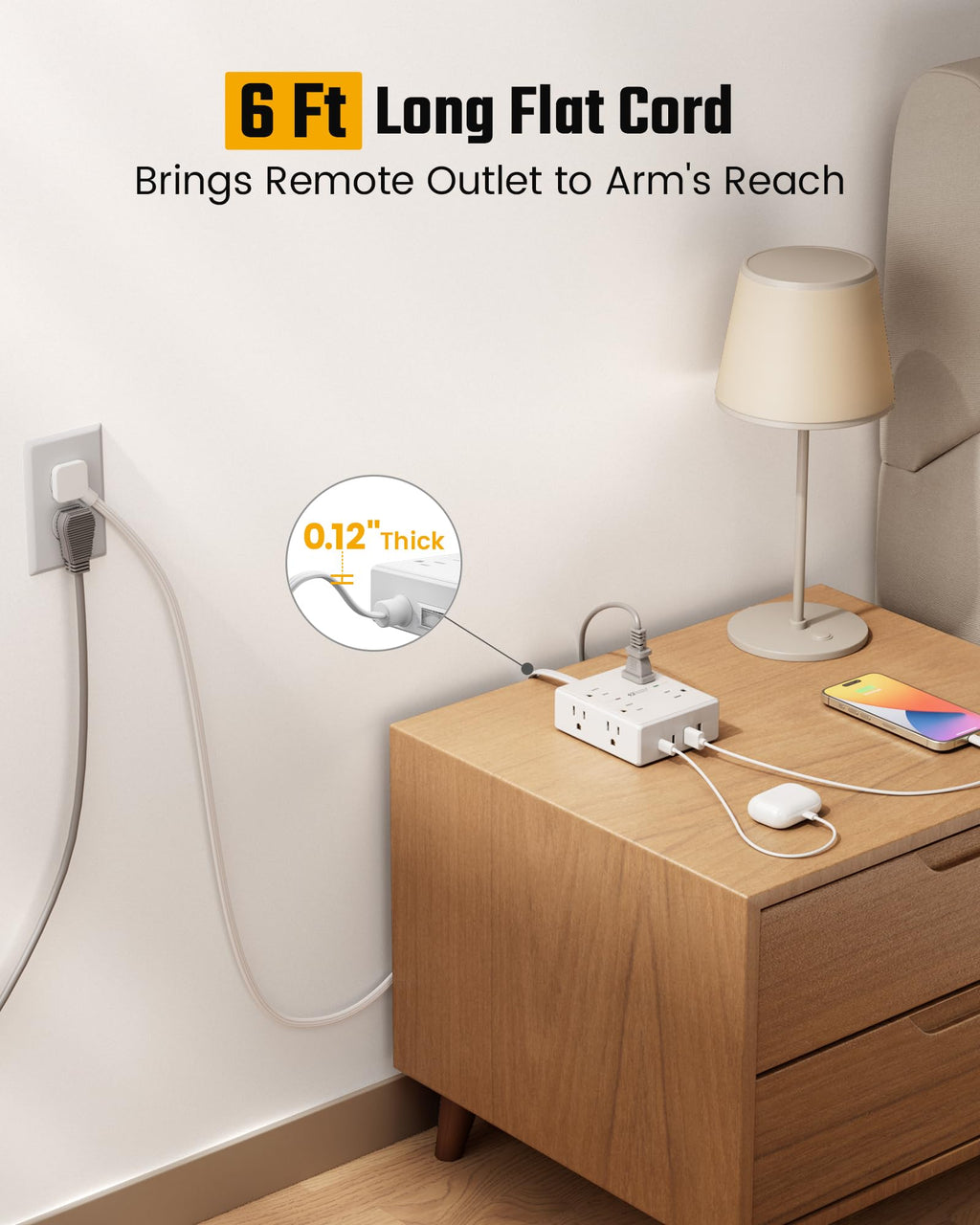 10ft Extension Cord with Surge Protection