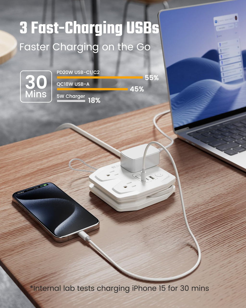 10ft Extension Cord with Surge Protection