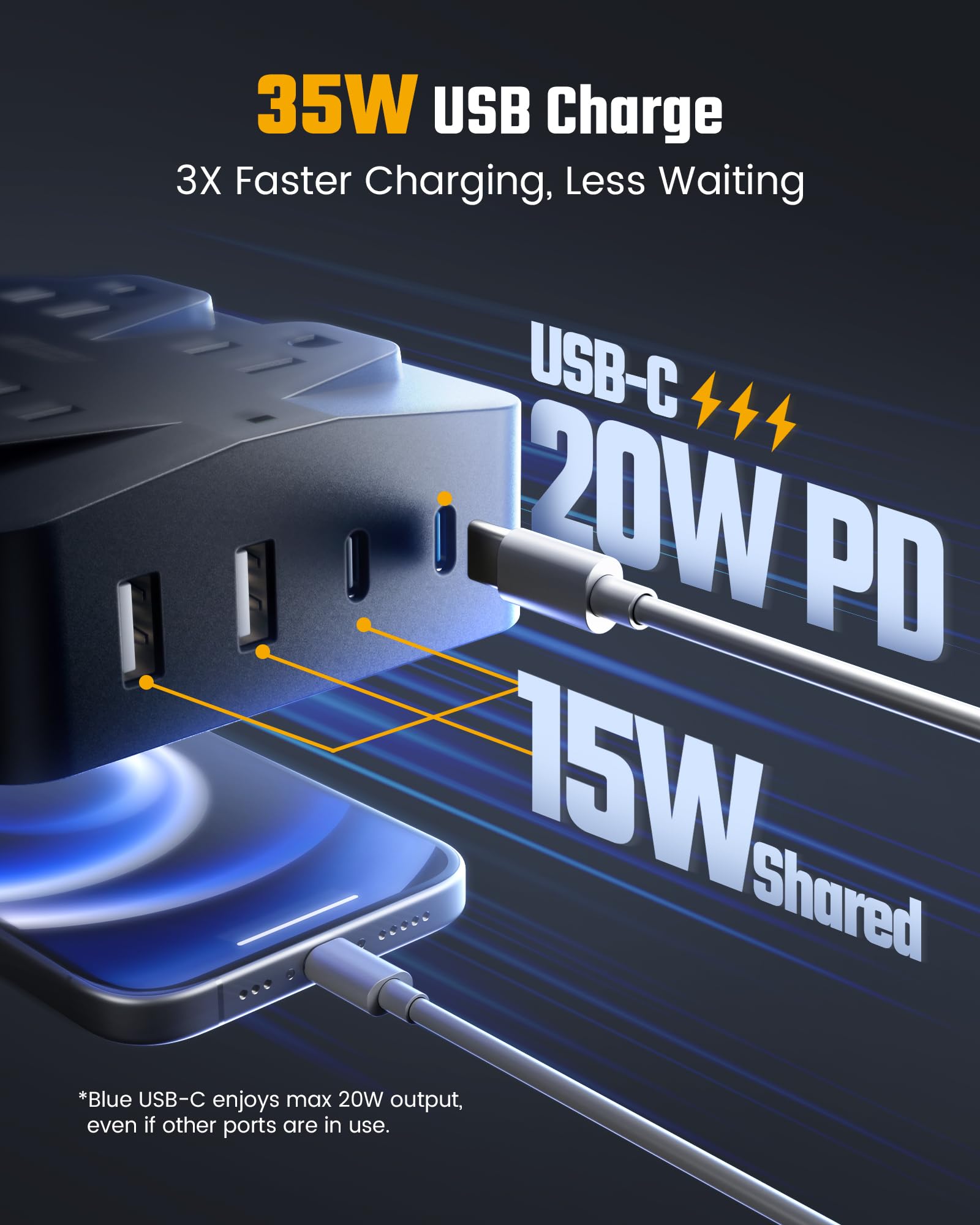 10ft Extension Cord with Surge Protection