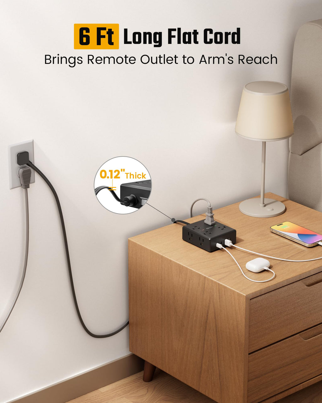 10ft Extension Cord with Surge Protection