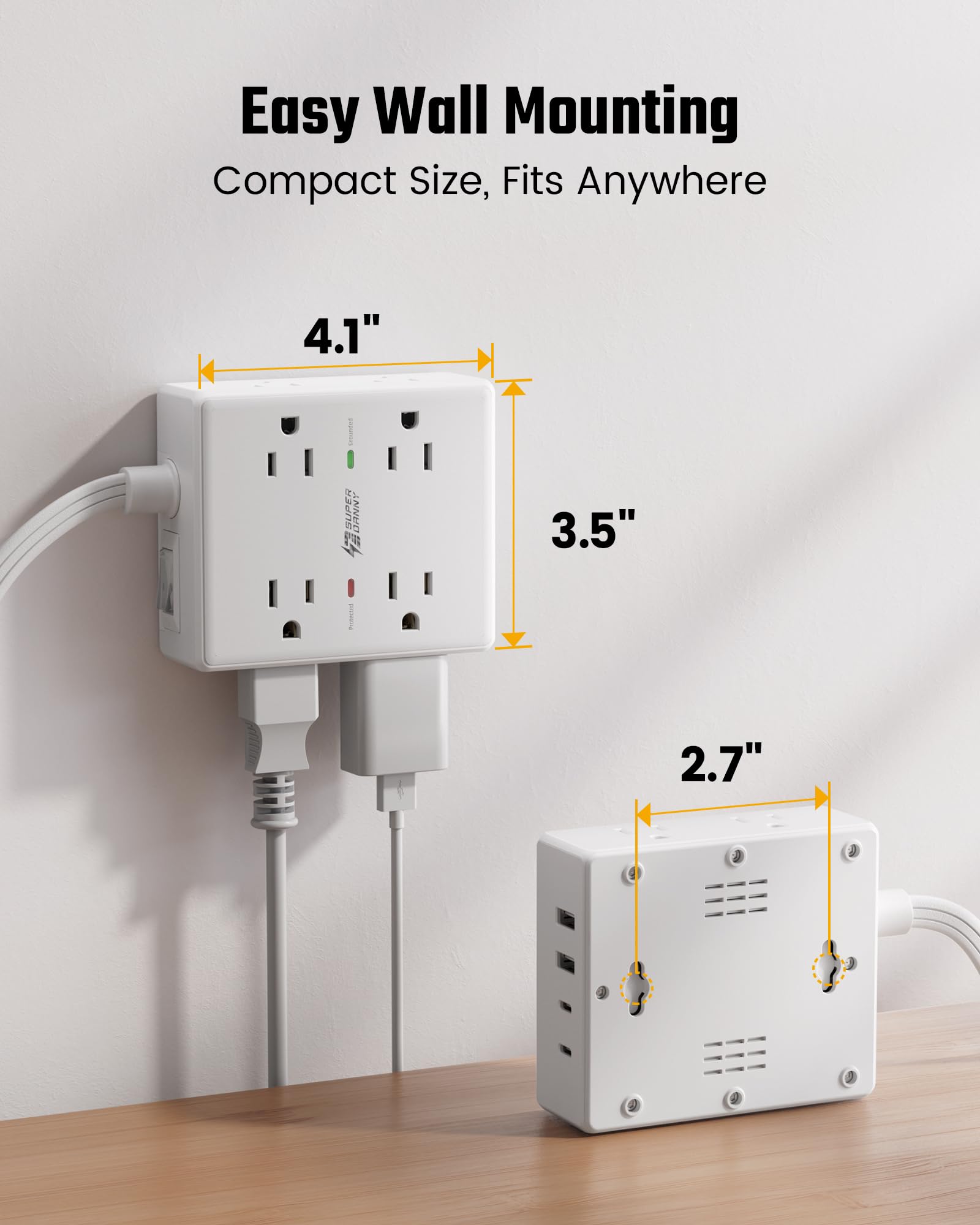 10ft Extension Cord with Surge Protection