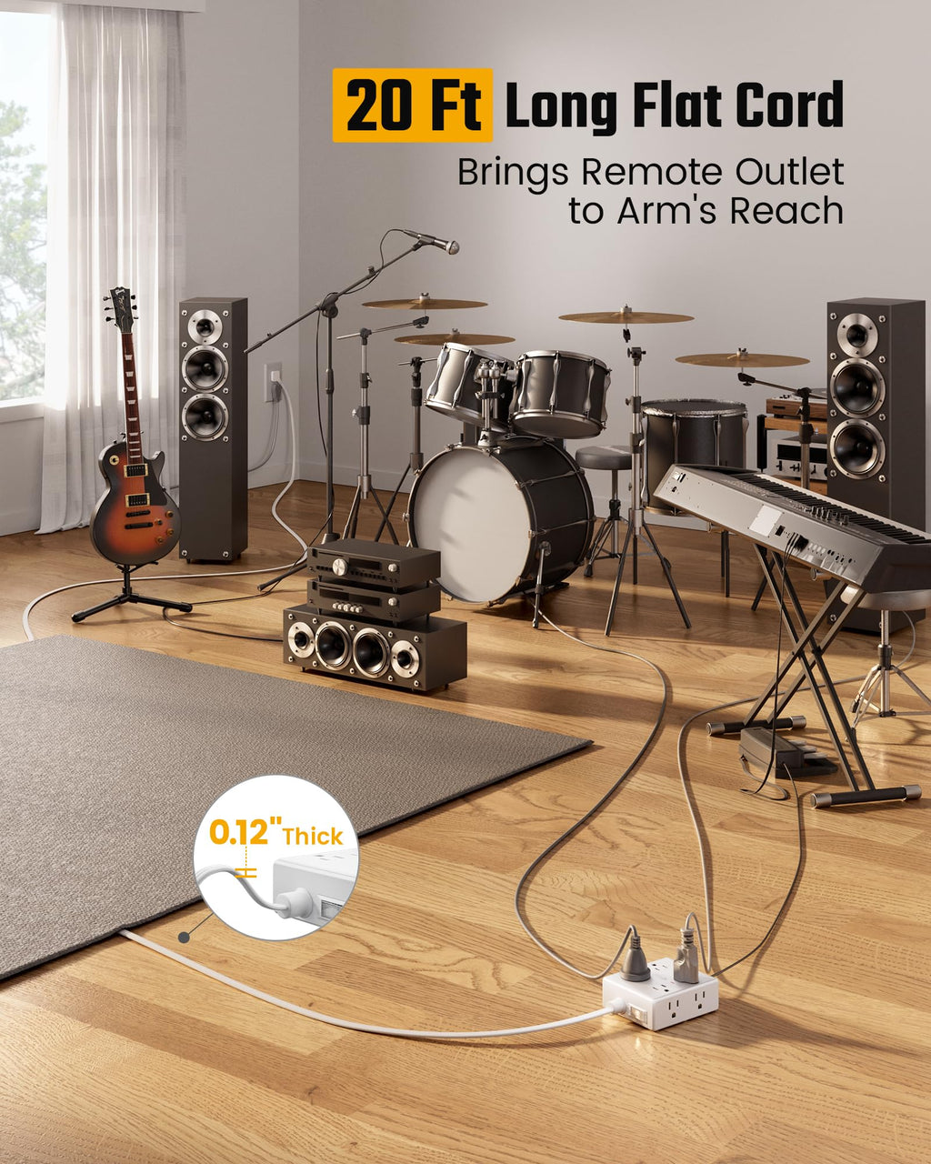 10ft Extension Cord with Surge Protection