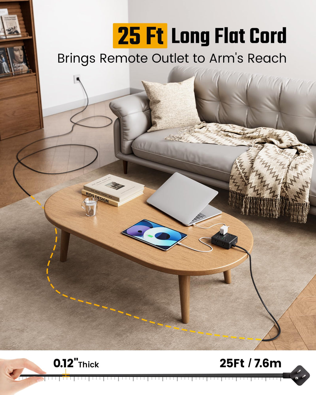 10ft Extension Cord with Surge Protection
