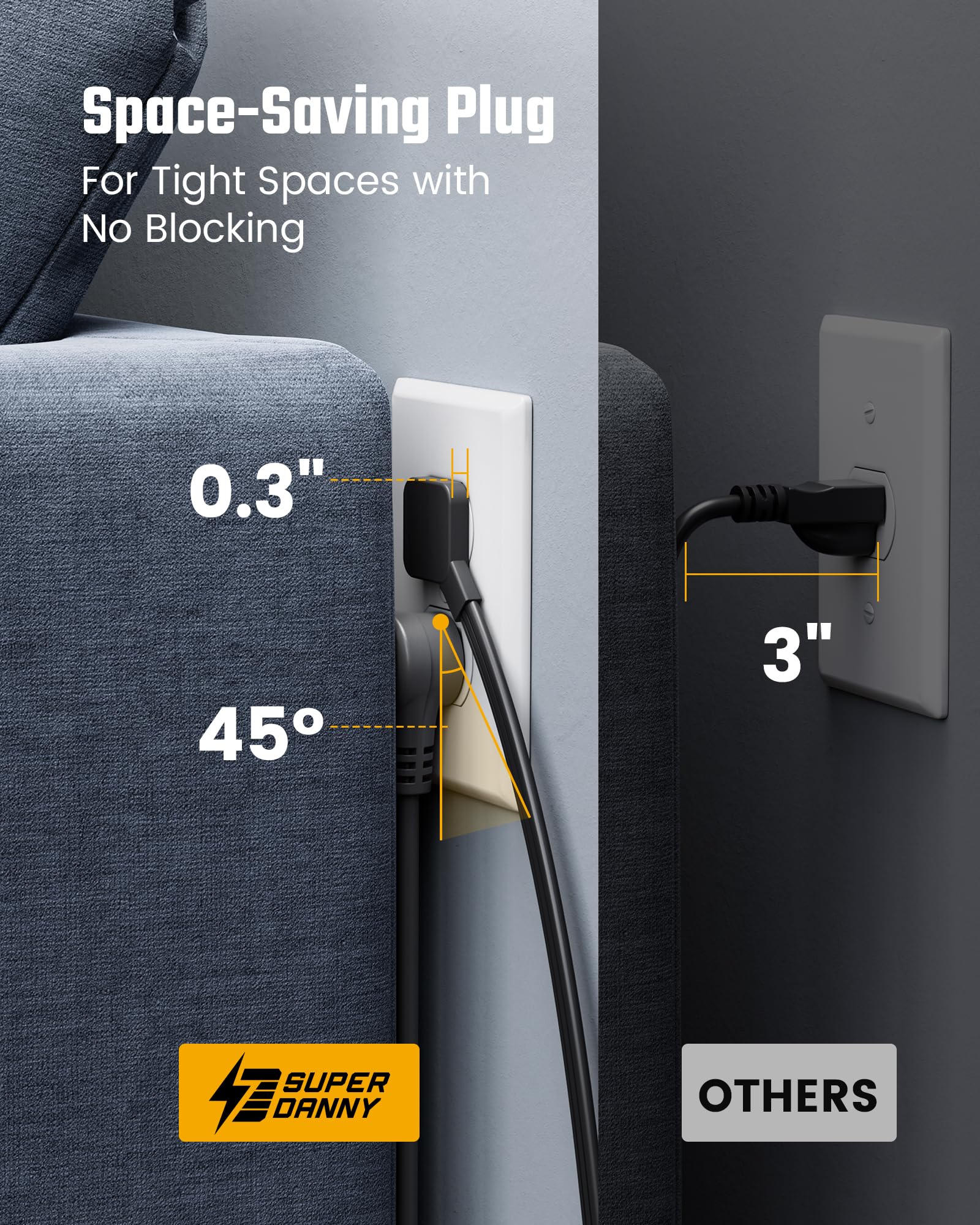 10ft Extension Cord with Surge Protection