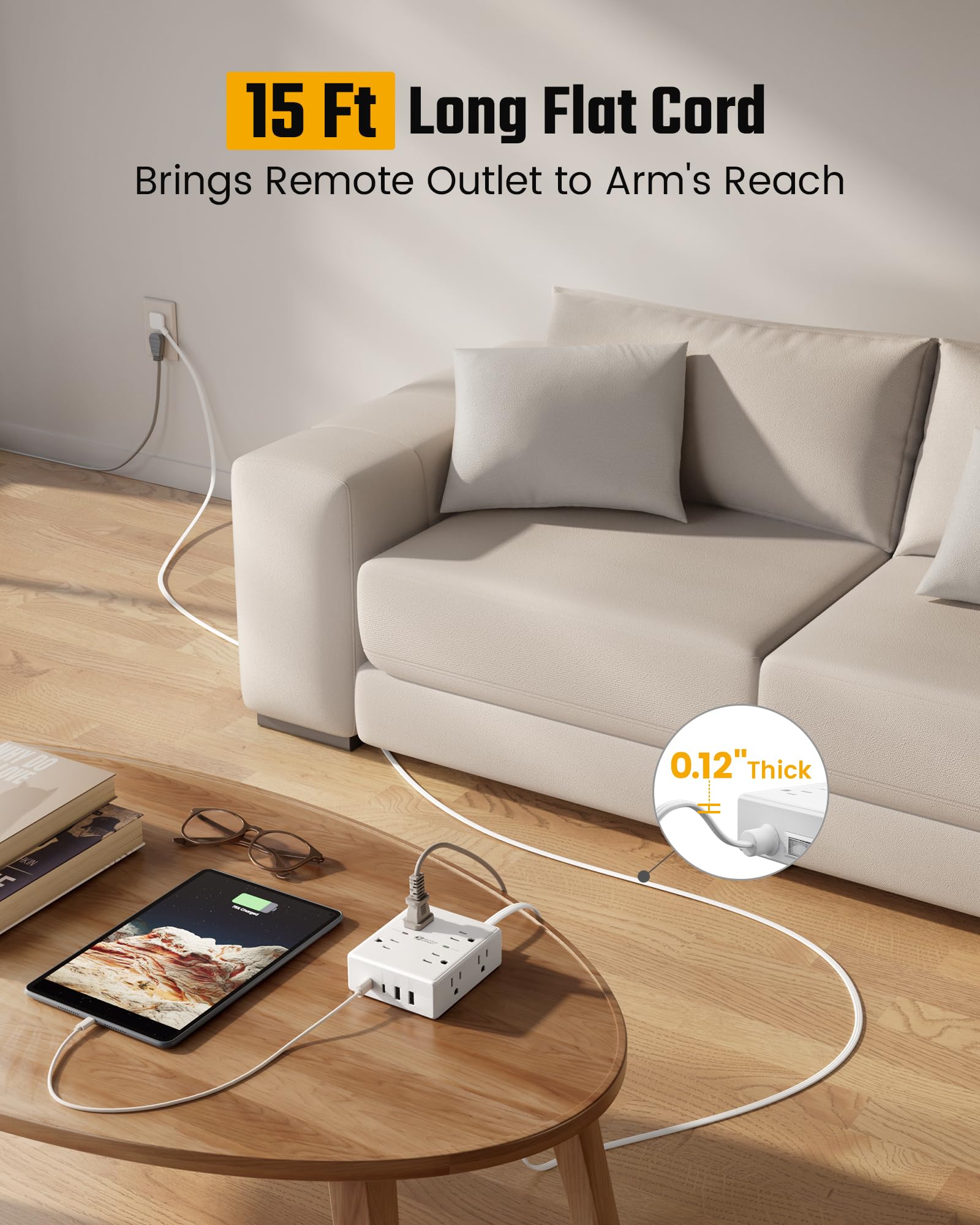 10ft Extension Cord with Surge Protection
