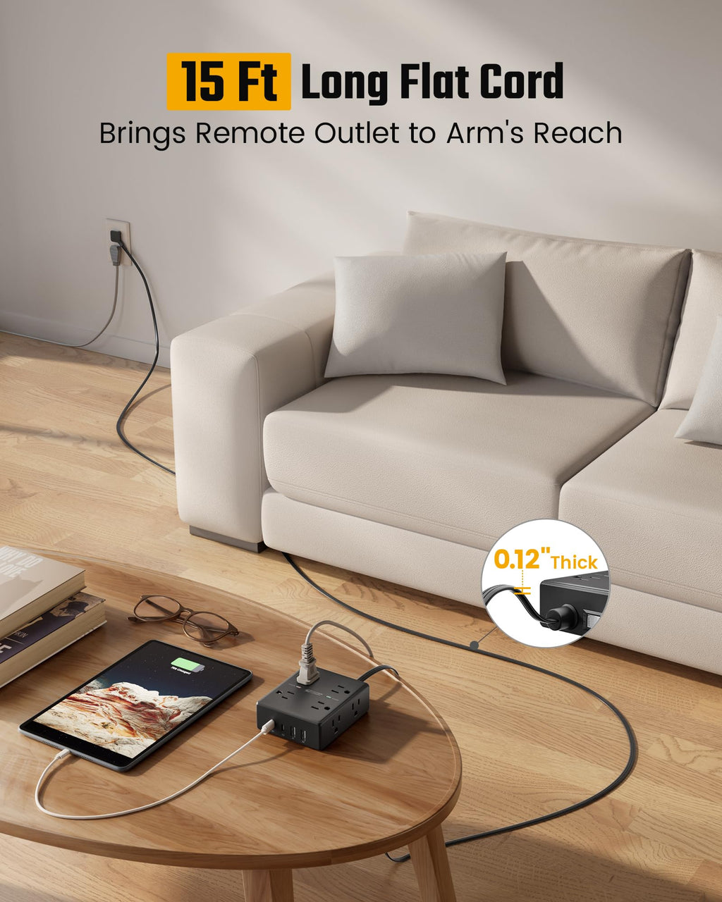 10ft Extension Cord with Surge Protection