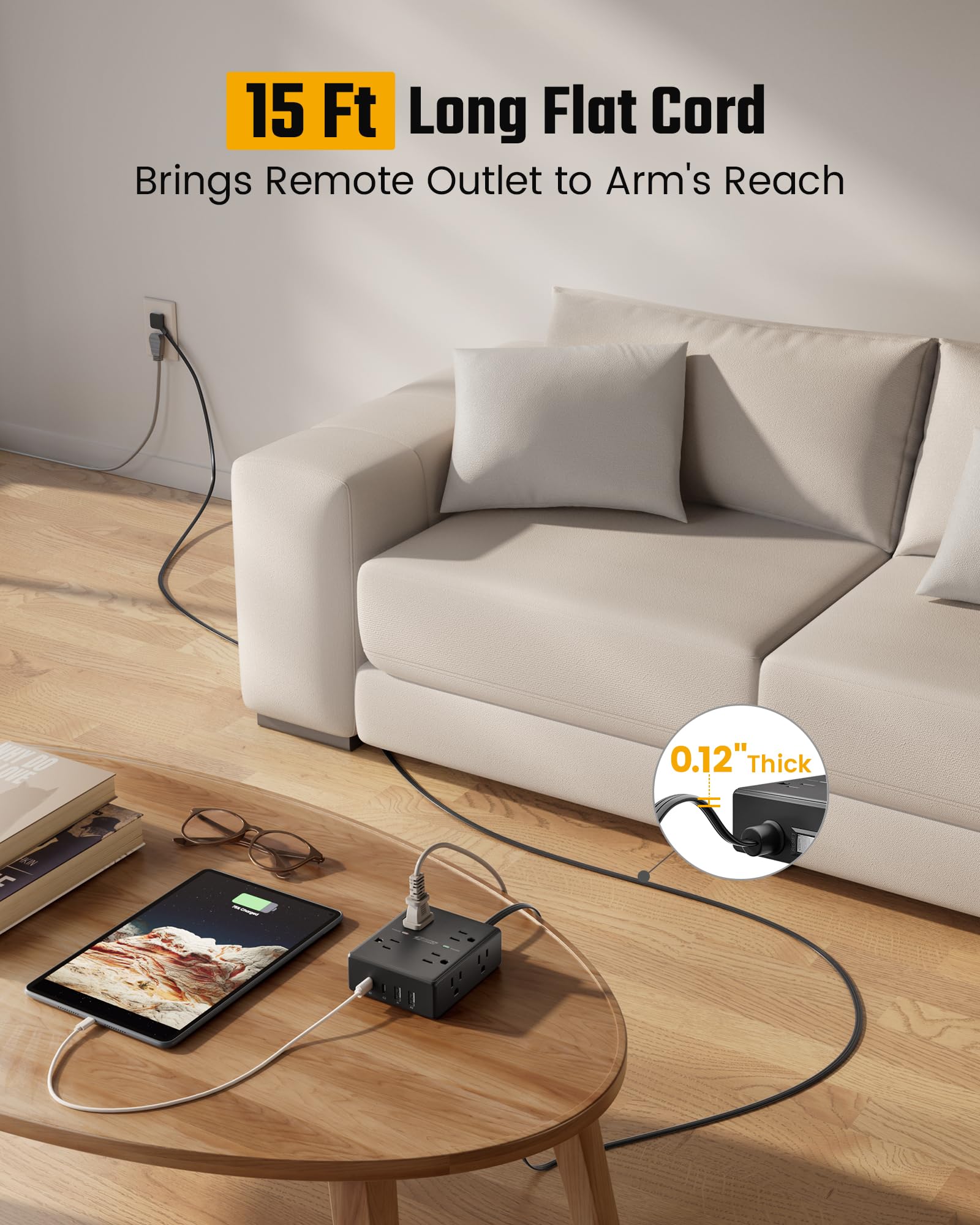 10ft Extension Cord with Surge Protection