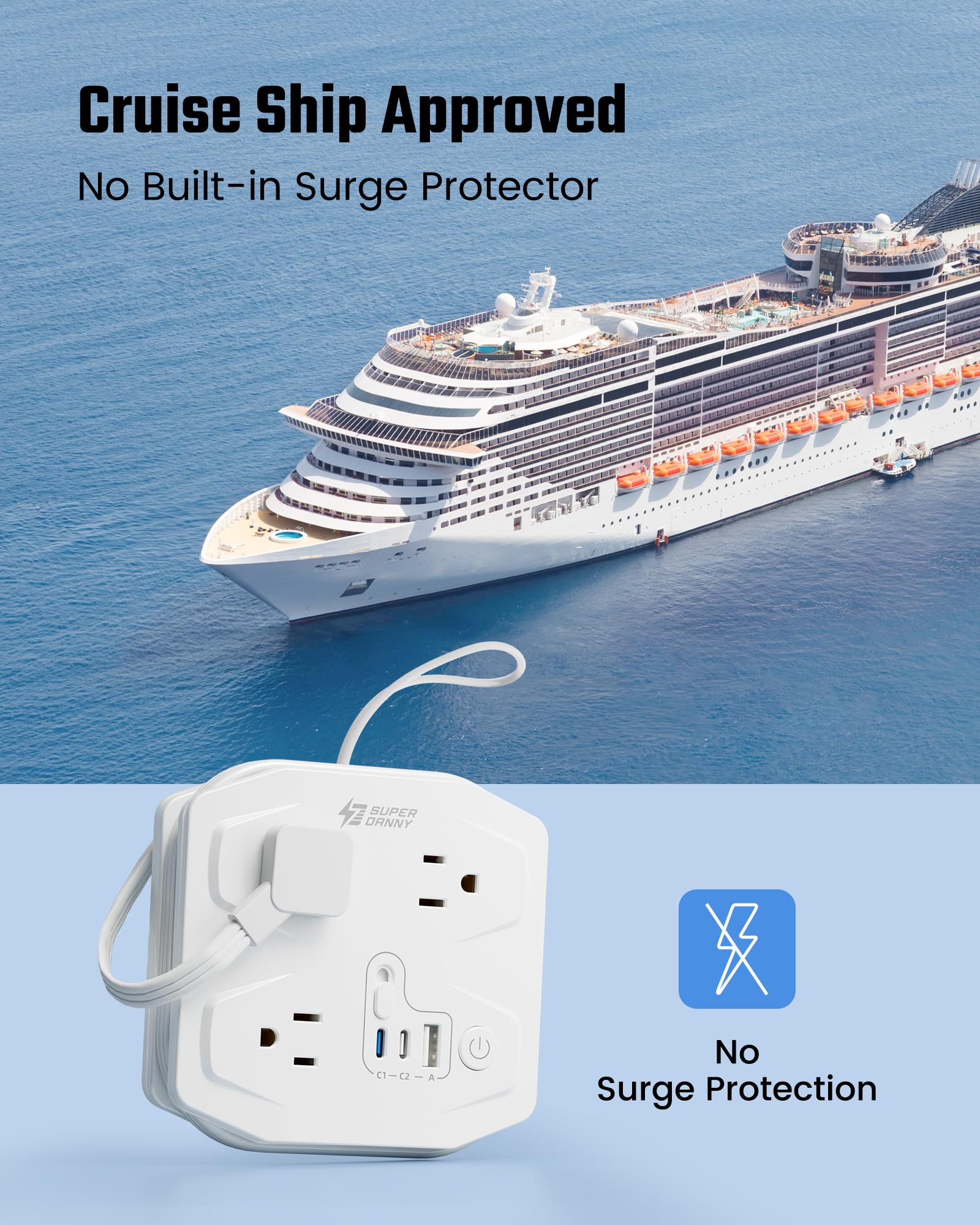 10ft Extension Cord with Surge Protection